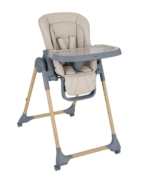 כיסא אוכל Kikkaboo Olive 2 עם מגש, על רקע לבן