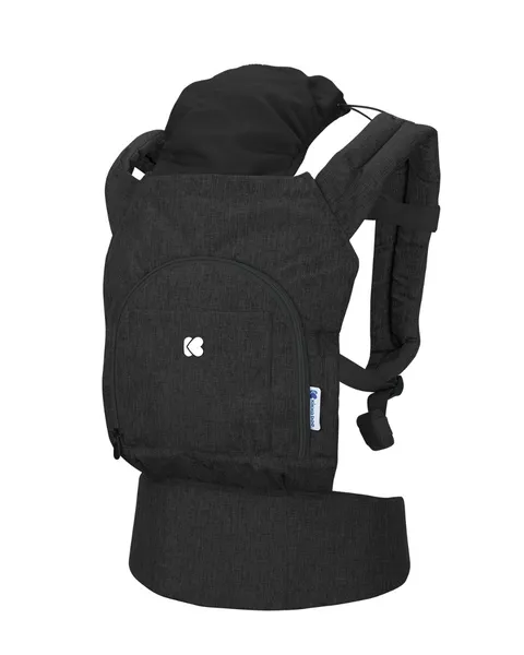 מנשא Kikkaboo Hoody בצבע שחור, על רקע לבן